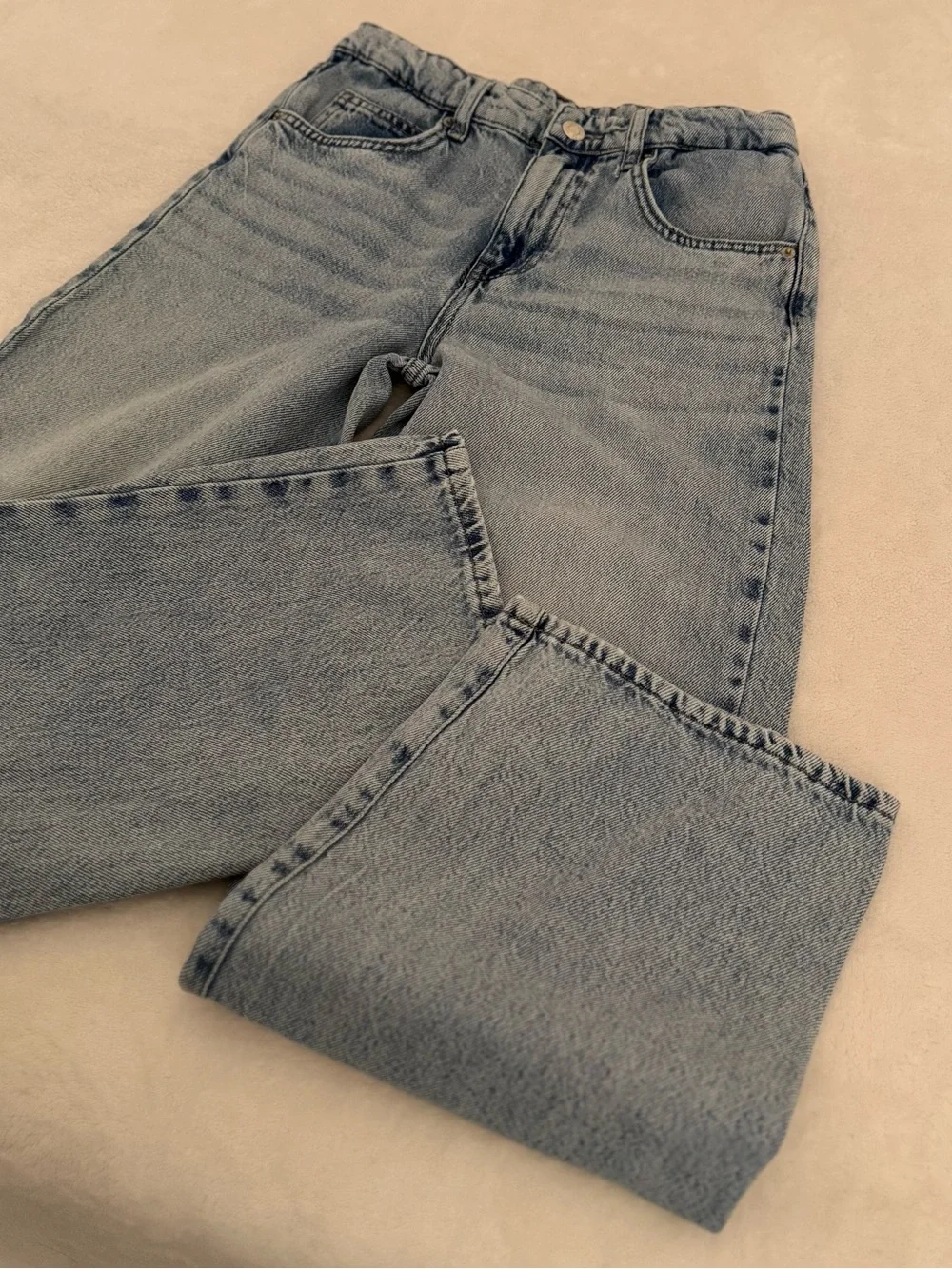 ZARA Kids Light Wash Wide Leg High Rise Jeans Size 13-14
